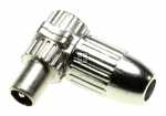Axing Coaxial Connector - Cks 4-00 Iec Angled Connector, In Cast Housing, High Shielded