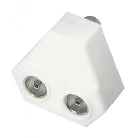 Com Coax Plug/coax Socket - 2-way Coax-spliter 1xplug - 2xsocket 9,52mm Plastic