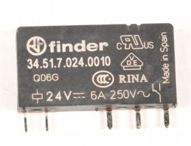 Finder Pcb Relay To 24v - 24vdc 6a-250vac Relay, 1 Pole Co