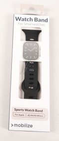 Mobilize Wristbands For Smartwatch - 81638 Silicone Sports Strap - For Apple Watch 42-44-45-49mm - Black