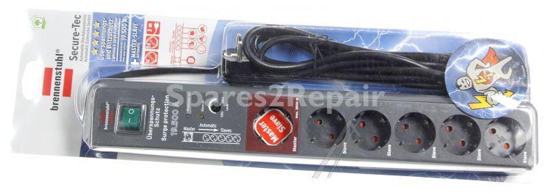 Brennenstuhl Overvoltage Protection Trailing Socket 6-way - Secure-tec 19.500a Überspannungsschutz-automatiksteckdosenleiste 6-fach Anthra