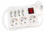 VIVANCO Multiple Socket Outlet With Sw ES7 W15 7 SOCKET OUTLET WITH SW,WHITE,KISI, 1.40M 37323