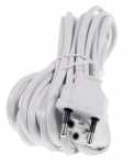 Compatible Euro Power Supply Cable - Euro Power Cable Angled White 5 0m