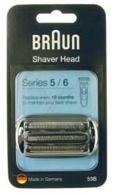 Braun Shaver Head - 53b 80712385 Braun Shaver Head 53b-shear System Kp53b Black