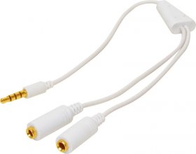 Com Jack-adapter - Adapter 4-pin 3,5mm Plug -2x4 Pin. 3,5mm Socket White 0,2m