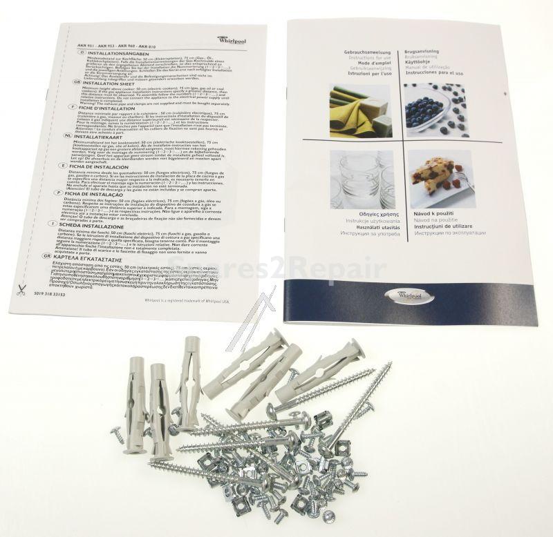 Mounting Parts - C00383154 480122101196 Mounting Kit Chimney Profiles [Whirlpool Indesit]