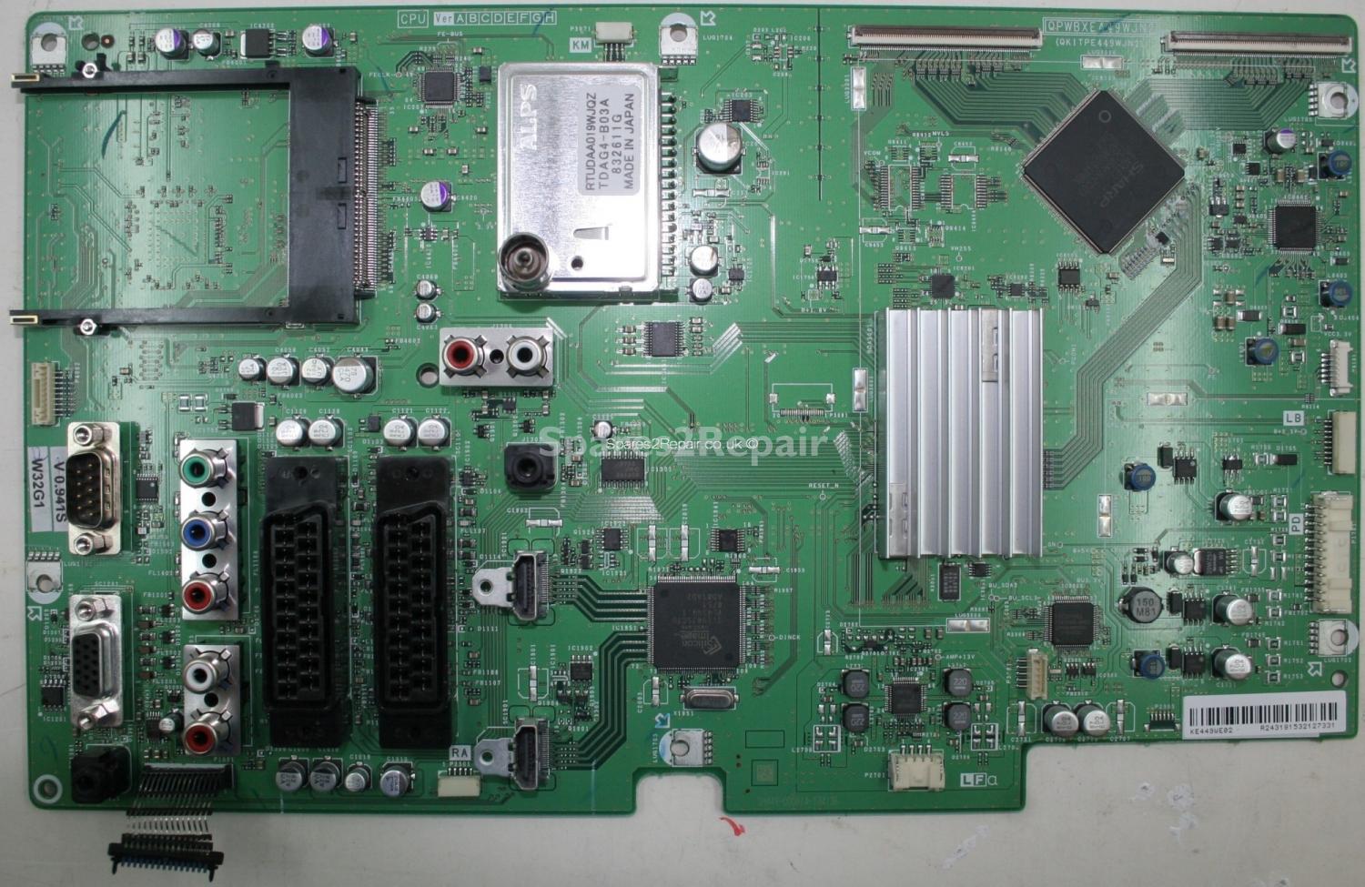 Sharp LC-32D44E-BK - Main Board - KE449WE02 - QPWBXE449WJN2 QKITPE449WJN2